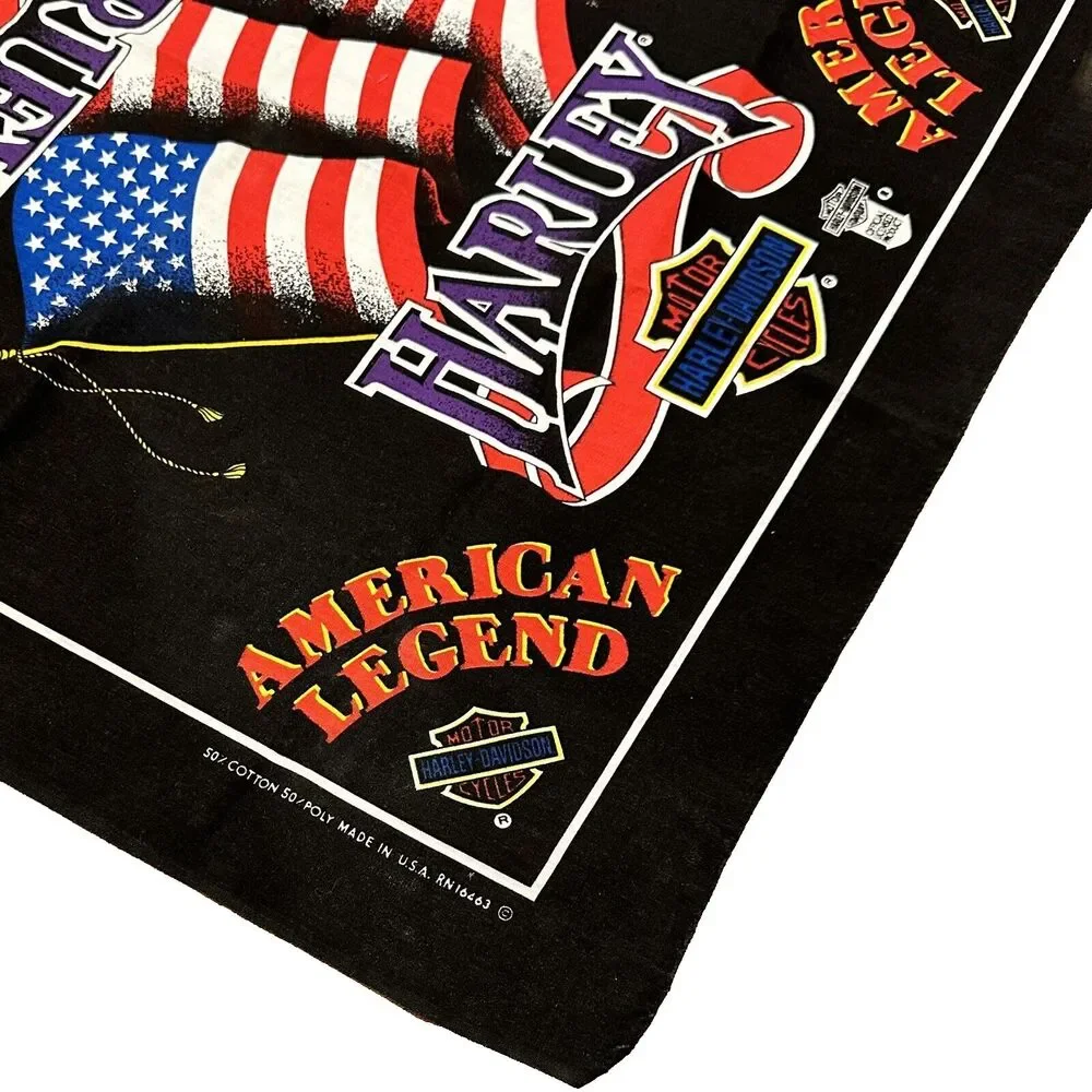 Unused Vintage Harley Davidson Bandana American Legend Flag Outlaw Biker Bandana